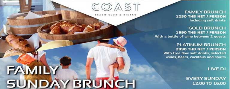 Family Sunday Brunch at Coast Beach Club Samui