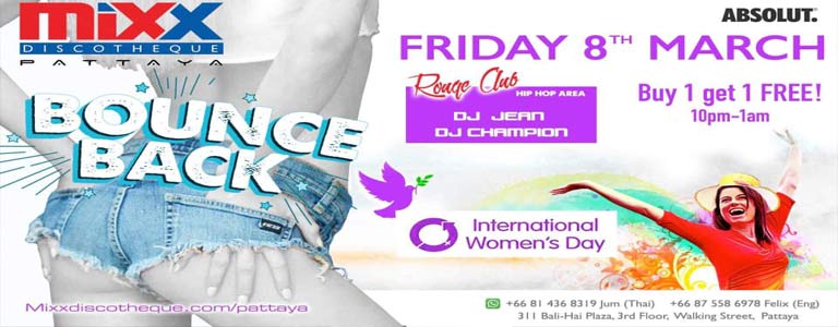 Bounce Back Party for Women's Day at Mixx Pattaya