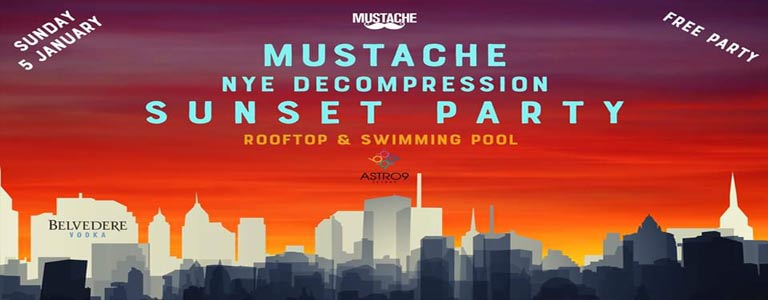 Mustache NYE Decompression Sunset Party