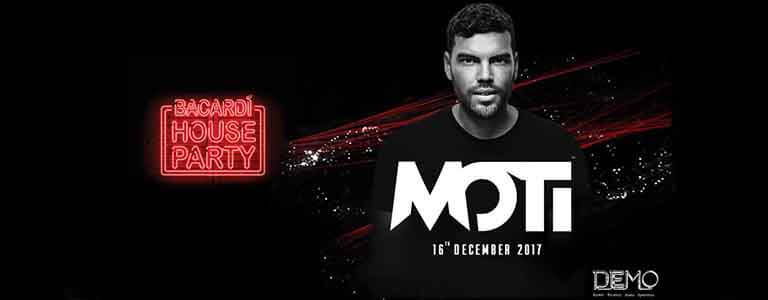 Bacardi House Party presents MOTi at DEMO- Saturday 16 December at 21:00