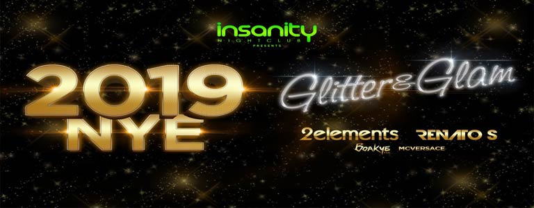 Glitter & Glam New Year’s Eve 2019 at Insanity Nightclub