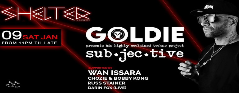 GOLDIE presents SUB•JEC•TIVE at Shelter