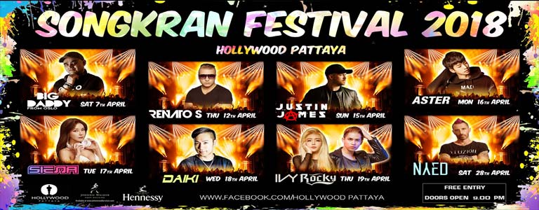 Songkran Festival 2018 at Hollywood Pattaya 