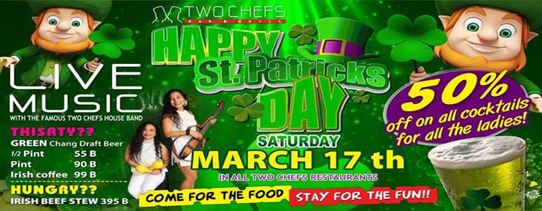 St Particks Day at Two Chefs Bar & Grill