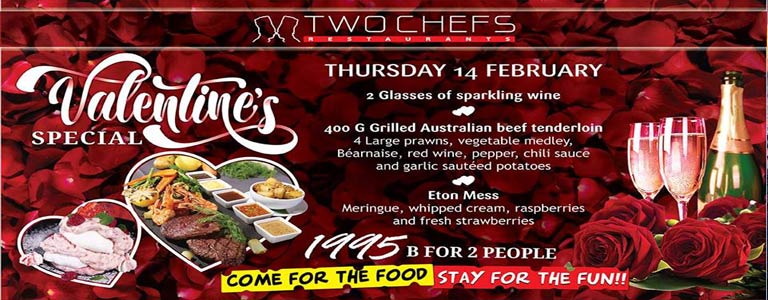Valentines Dinner at Two Chefs Bar & Grill