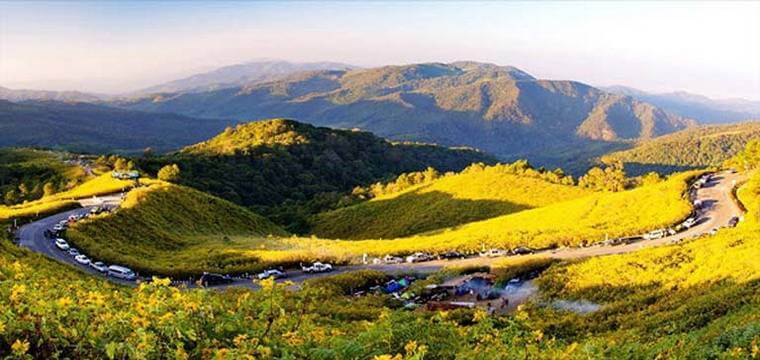 Bua Tong Blossom Festival at Doi Mae U Khaw, Khun Yuam district of Mae Hong Son Province