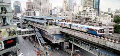 BTS Asok Bangkok Station Transportation Sukhumvit Thailand